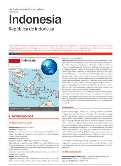Indonesia República De Indonesia Indonesia 1 Datos BÁsicos Oficina