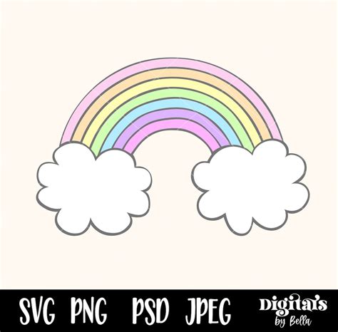 Rainbow Layered Svg Cute Pastel Rainbow Png Cut File For Cricut