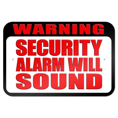 Warning Security Alarm Will Sound 9 X 6 Metal Sign