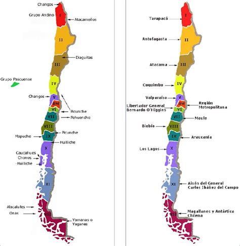 Un Rincon De Chile Mapa Geografico De Los Pueblos Originarios De Chile