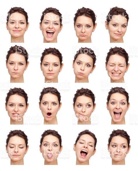 Beautiful Young Girl Face Expressions Isolated On White Royalty Free