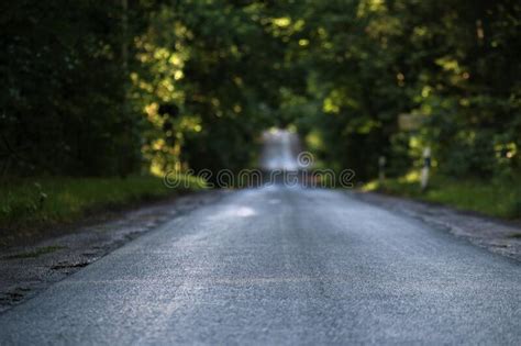 Asphalt Road After The Rain In The Evening Stock Photo Image Of Black