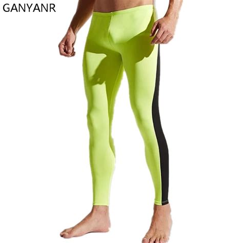 ganyanr brand running tights men sport leggings yoga pants bodybuilding men compression fitness