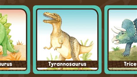Dinosaurs Flash Cards For Kids Printable