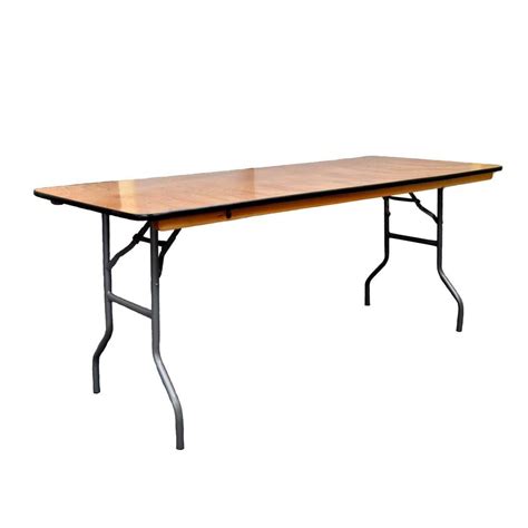 Nes 6ft Wood Rectangle Folding Table National Event Supply