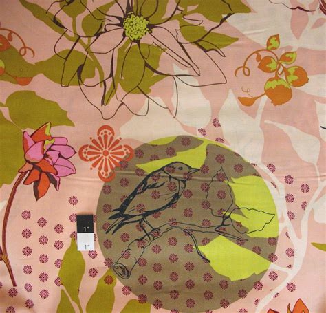 Anna Maria Horner Pwah057 Hand Drawn Garden Sketchbook Pink Fabric By
