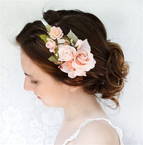 Blush Pink Flower Headband Bridal Flower Hair Accessory Pink Rose Pirouette We Bridal