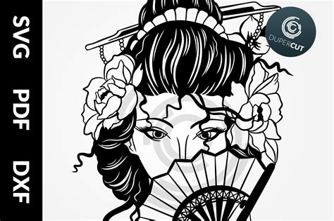Svg Pdf Dxf Japanese Geisha Papercutting Template 540124 Paper