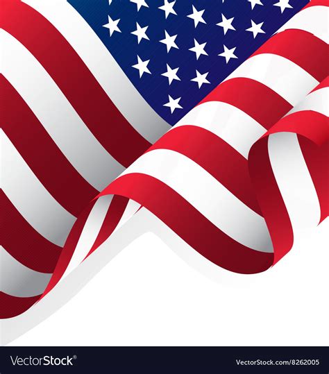 Waving American Flag Royalty Free Vector Image