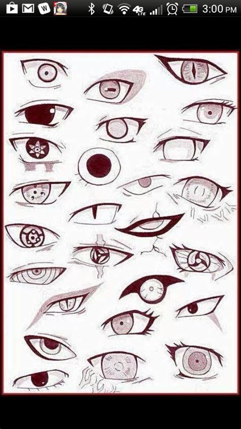 How do you draw anime eyes. Naruto eyes. Can you recognize all of them? :) | Anime eye drawing, Anime drawings tutorials ...