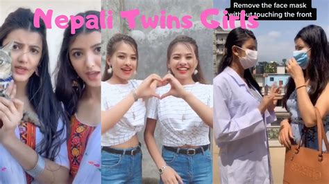 deepa damanta vs prisma princy twinny girls 😍tiktok nepali compilation 2020 twin sisters youtube