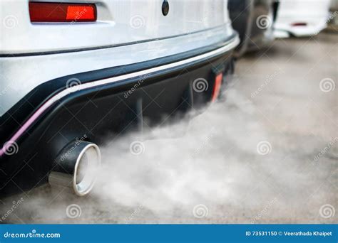 Combustion Fumes Coming Out Of Car Exhaust Pipe Stock Photo Image Of
