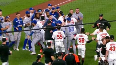 Blue Jays Orioles In Bench Clearing Incident