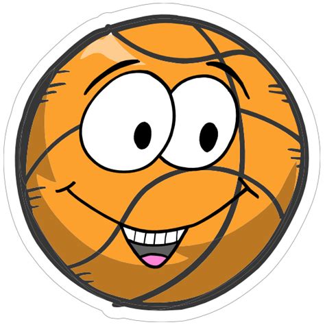 Happy Emoji Basketball Sticker