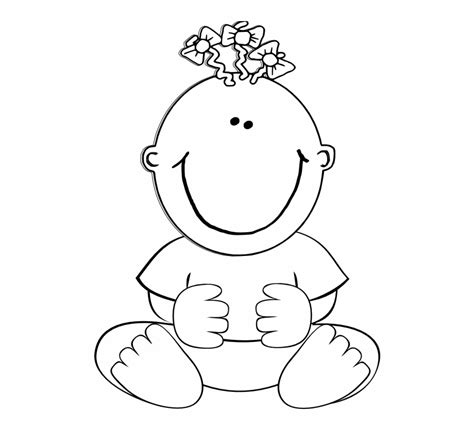 Baby Girl Clipart Black And White 20 Free Cliparts Download Images On