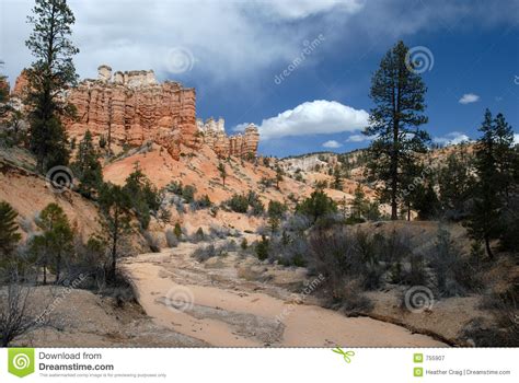 Desert River And Red Rocks Landscape Stock Image Image