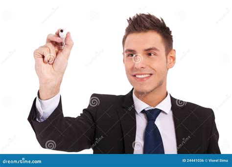 Business Man Writing With Marker Stock Photo Image Of Office Latin
