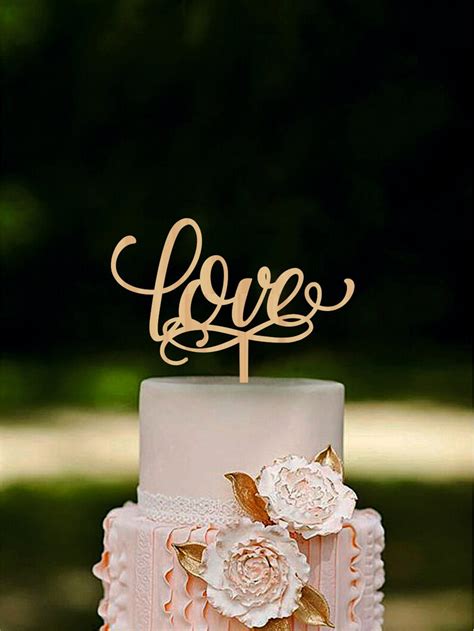 Love Wedding Cake Topper Wooden Cake Topper Rustic Cake Topper Etsy