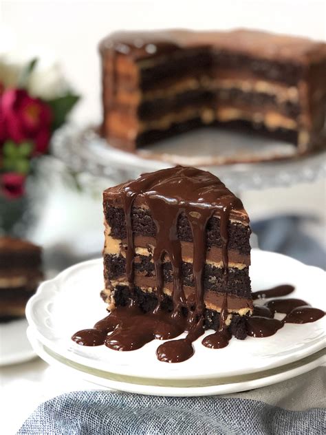Dark Chocolate Peanut Butter Cake Rich And Decadent Sherbakes
