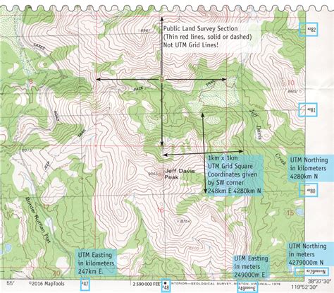 Utm Coordinates On Usgs Topographic Maps Printable Ruler Actual Size
