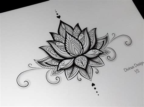 Lotus Mandala Tattoo Design And Stenciltemplate Instant Etsy Canada