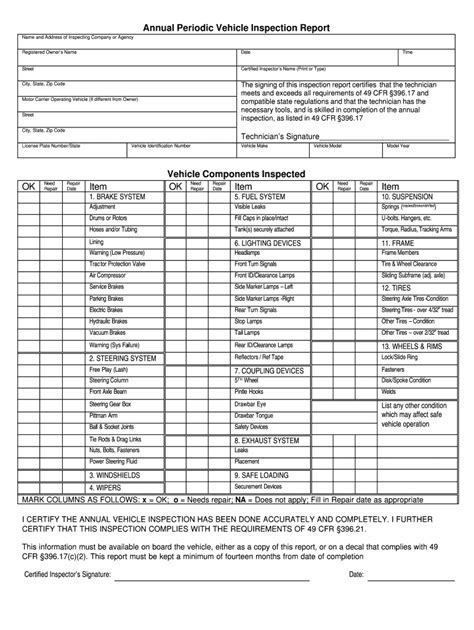 Dot Inspection Form Fill Out And Sign Online Dochub