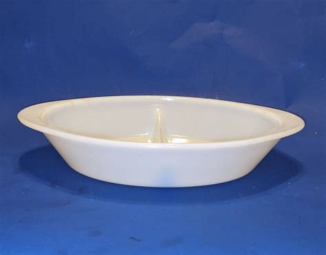 Glasbake Divided Casserole Dish J2352 By Mckee Glass Company Etsy
