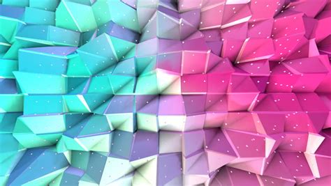 Abstract Simple Blue Pink Low Poly 3d Surface As Sci Fi Background