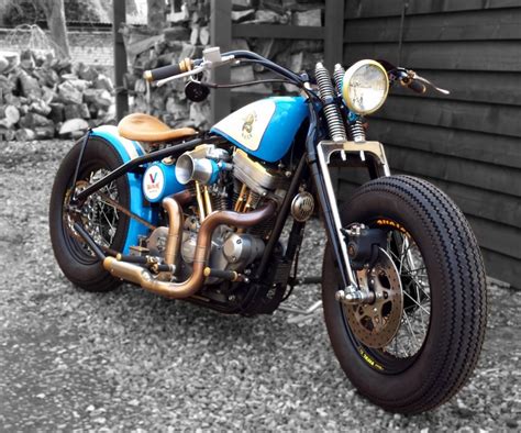 On the typical bobber motorcycle, excess bodywork has been stripped away, and the fenders are usually removed or shortened. "Flatlands Racer" Bobber by Rocket Custom Garage - BikeBound
