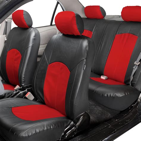Fh Group Perforated Leather Seat Covers For Auto Car Sedan Suv Van Full Set With 4 Headrest