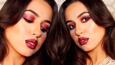 Glam Cranberry Fall Makeup And Bold Lips Youtube