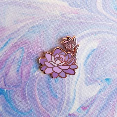 Flowering Succulent Enamel Pin Enamel Pins Enamel Pin Collection Pin And Patches