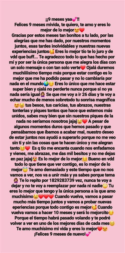 9 Mesees😍 Mensajes De Texto Bonitos Meses De Novios Frases Mensajes