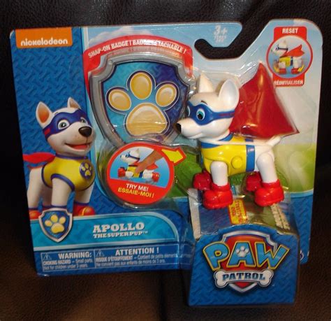 Nip Brand New Paw Patrol Apollo The Superpup Action Pack Pup And Badge