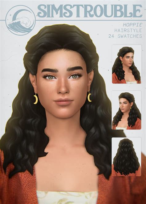 Hoppie By Simstrouble Patreon Sims Hair Sims 4 Curly Hair Curly