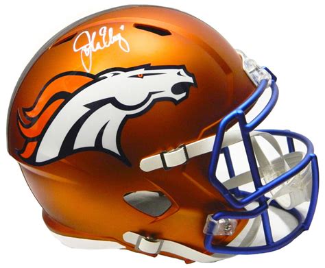 John Elway Signed Denver Broncos Blaze Riddell Full Size Replica Helmet