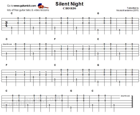 Silent Night Easy Guitar Tab