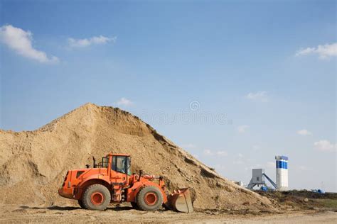 Orange Bulldozer Stock Photo Image Of Sand Stack Orange 6864128