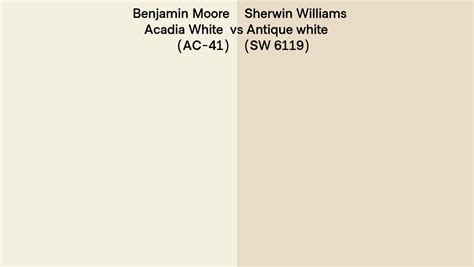 Benjamin Moore Acadia White Ac 41 Vs Sherwin Williams Antique White
