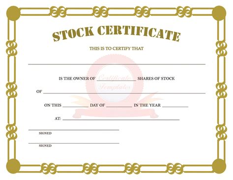 Stock Certificates Template