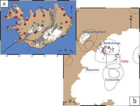 A Map Of Iceland Showing The Extent Of Neovolcanic Zones As Gray