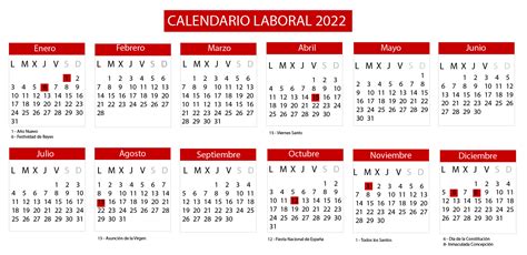 Calendario Laboral 2022 Consulta Los Días Festivos Del Próximo Año