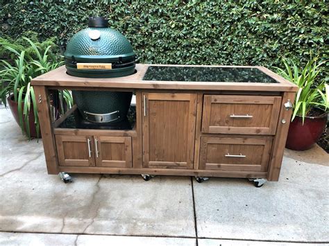 Grill Table Or Grill Cabinet For Big Green Egg Kamado Joe Etsy