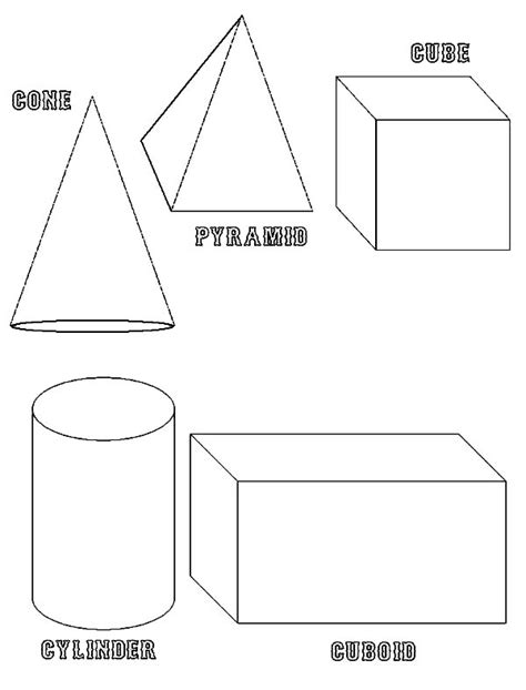 Coloring Pages 3d Basic Shapes Coloring Page