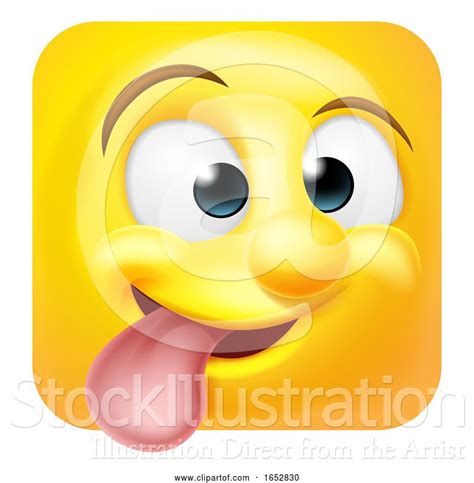 Vector Illustration Of Cartoon Funny Cheeky Emoji Emoticon Icon