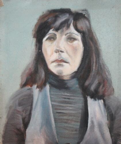 Vintage Oil Painting Brown Eyed Woman Portrait Ebay