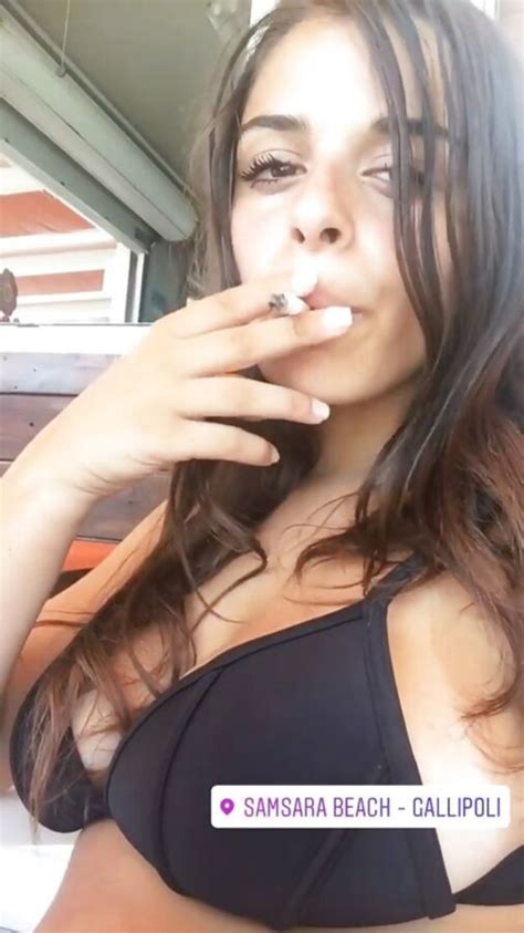 Italian Big Boobed Brunette Teen Smoker Fetish Porn Pic