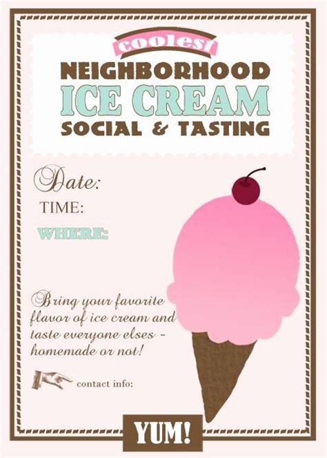 Ice Cream Social Flyer Template Free Awesome 35 Best Images About