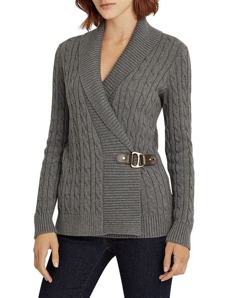 Ralph Lauren Cable Knit Buckled Sweater Bloomingdales