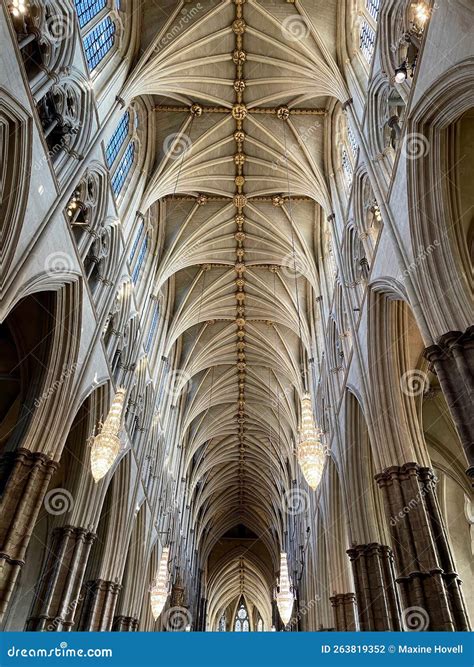 Ornate Vaulted Ceilings In Westminster Abbey Editorial Photography